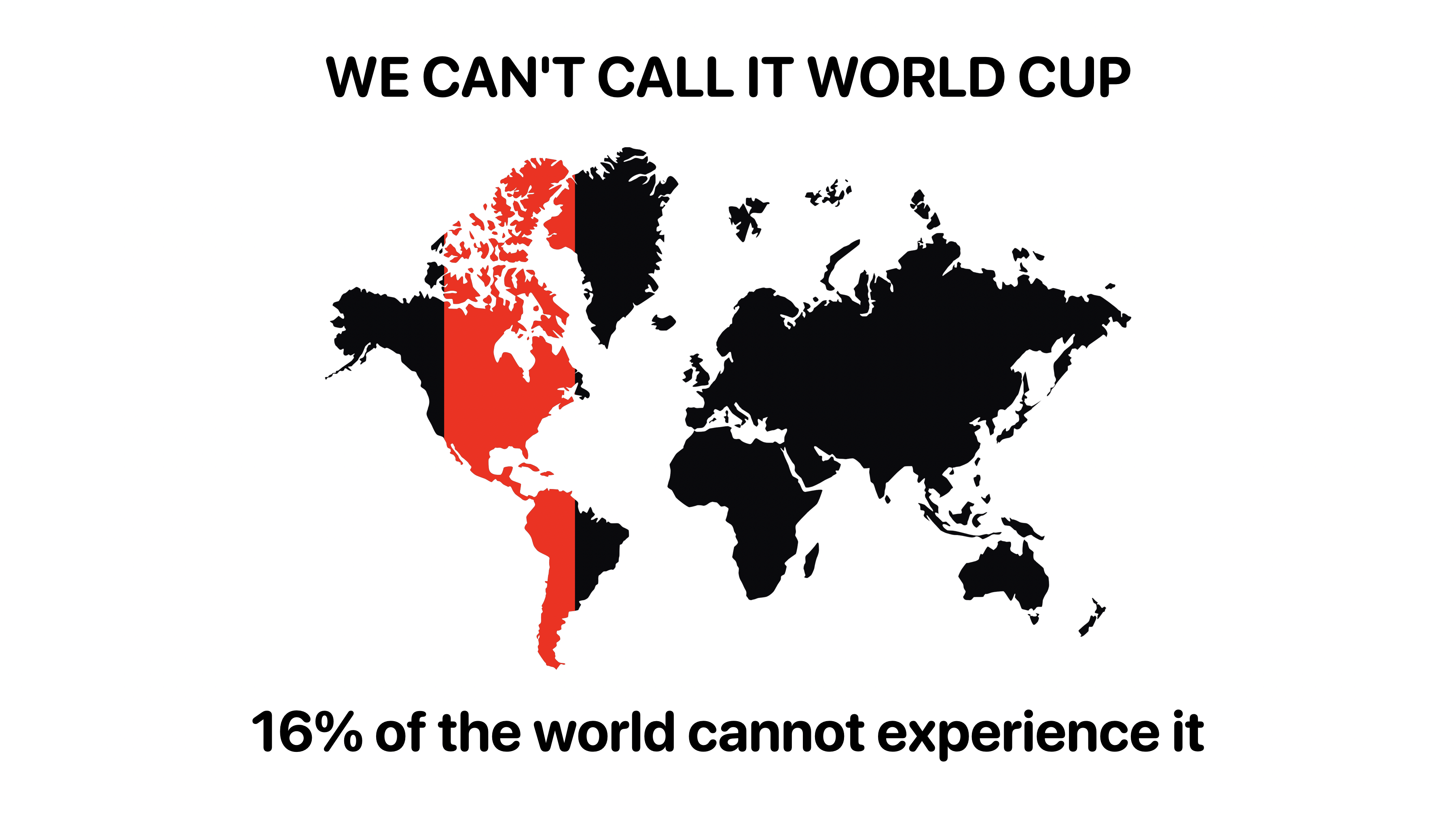 16% of the world cannot experience it. This is not a World Cup yet